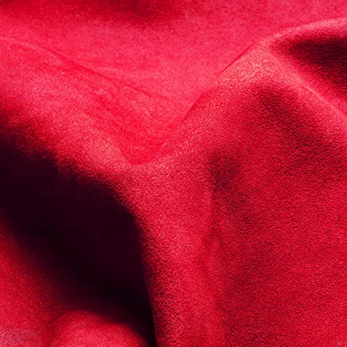 SA ROCA® 39,44 EUR/m² Selbstklebender Mikrofaserstoff I Premium Autofolie für hochwertige Wildlederoptik im Auto Innenraum I Folie für samtige Veloursleder-Optik - Rot I 100 x 152cm von SA ROCA