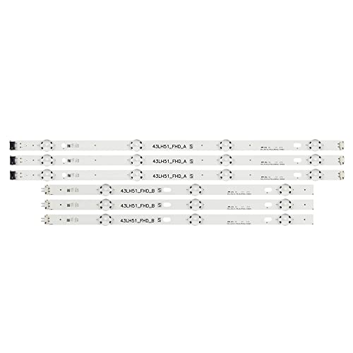 SAAKO 6 stücke Led-hintergrundbeleuchtung Bar for LG 43LH590V 43LF510V 43LF5100 43LH5100 43LH570A 43LH520V 43LH511T 43LH513V 43LJ515V 43LH510V 43LH570V(1 Set 6pcs) von SAAKO