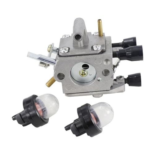 SAANICH Vergaser passend for Stihl FS120 FS200 FS250 FS300 FS450 FR450 FR480 Rasentrimmermotor mit 2 Glühbirnen, Gartenwerkzeug-Zubehör von SAANICH