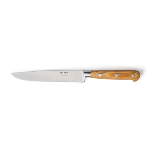 Sabatier, 168-005, Schneidemesser, für perfekten Schnitt ohne Reißen, Profi-Küchenmesser, 15.5 cm, Braun von SABATIER TROMPETTE