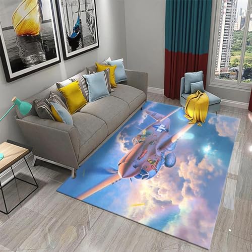 SABORR Cartoon Flugzeug 3D Teppich Wohnzimmer Couchtisch Fußmatte Arbeitsbereich Teppich Küche Balkon dekorative Fußmatte von SABORR