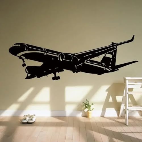 SABORR Großes Wohnzimmer Flugzeug Muster Wandaufkleber Schlafzimmer Eingang Wohnzimmer Veranda Kinderzimmer Dekorative Wandmalerei Schwarz PVC von SABORR