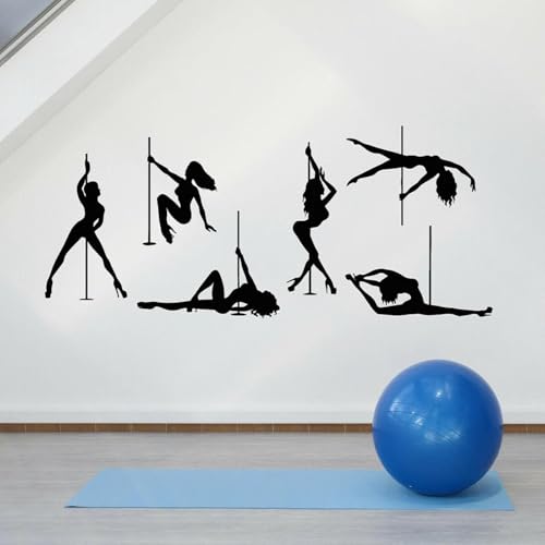 SABORR Pole Dancer Frau Wandaufkleber Bar Tanzstudio Vinyl Kunst Zimmer Wandbild Aufkleber Schwarz PVC von SABORR