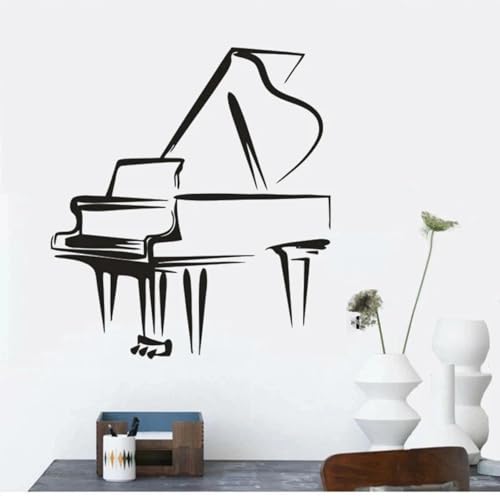SABORR Wandaufkleber für das Musikklassenzimmer Klaviermuster Vinyl Aufkleber Musikstudio dekorative Kunst schwarzes PVC SABORR Wandaufkleber für das Musikklassenzimmer Klaviermuster Vinyl Aufkleber Musikstudio dekorative Kunst schwarzes PVC von SABORR