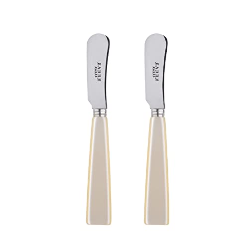 SABRE PARIS - 2er Set Buttermesser 14 cm - Icone - Ideal Für Butter, Aufstrich - Edelstahl & Nylon - Spülmaschinenfest - Perlenfarbe SABRE PARIS - 2er Set Buttermesser 14 cm - Icone - Ideal Für Butter, Aufstrich - Edelstahl & Nylon - Spülmaschinenfest - Perlenfarbe von SABRE PARIS