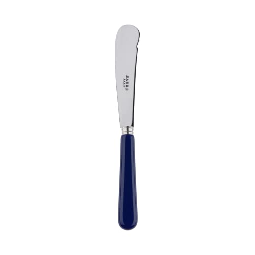 SABRE PARIS - Buttermesser 20cm - Pop - Rundes Buttermesser für Butter, Honig, Marmelade - Edelstahl & Acryl - Spülmaschinenfest - Marineblau von SABRE PARIS