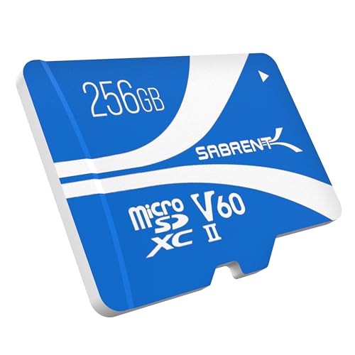 SABRENT Micro SD Karte 256GB V60 Rocket, microSDXC SD Speicherkarte, 8K Video, A1, UHS-II-kompatibel (SD-MT60-256GB) von SABRENT