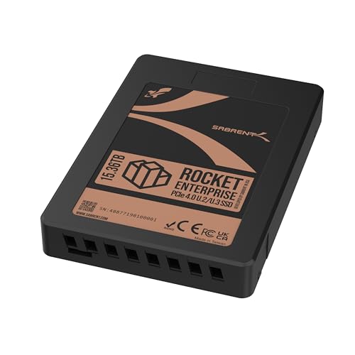 SABRENT Rocket Enterprise PCIe 4.0 U.2 15,36 TB NVMe SSD, Hochleistungs-Serverlaufwerk mit Stromausfallschutz, bis zu 7.000 MB/s, 1DWPD, E2E-Schutz, NVMe-MI, 2,5 M MTBF (SB-P4U2-15360) von SABRENT