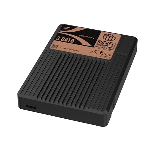 SABRENT Rocket Enterprise PCIe 4.0 U.2 NVMe 3,84 TB SSD, Hochleistungs-Serverlaufwerk mit Stromausfallschutz, bis zu 7.000 MB/s, 1DWPD, E2E-Schutz, NVMe-MI, 2,5 M MTBF (SB-P4U2-3840) von SABRENT