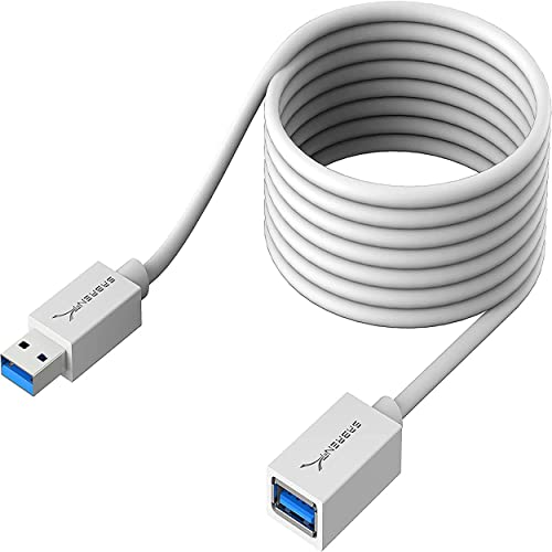 SABRENT USB Verlängerung 3.2x1 Kabel 3M, USB A Stecker auf A Buchse, Verlängerungskabel 5Gbps Superschnelle für USB-Stick, Tastatur, Drucker, Scanner, PS4, PS5, USB Hub, externe Festplatte (CB-301W) von SABRENT