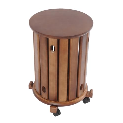 SABUIDDS 4er Set Esszimmerhocker, Stapelbares Hocker-Set, Nachttisch Balkon Hocker, Holzstapelstuhl für Küche, Schlafzimmer, Wohnzimmer, Bar (Walnuss Farbe) von SABUIDDS