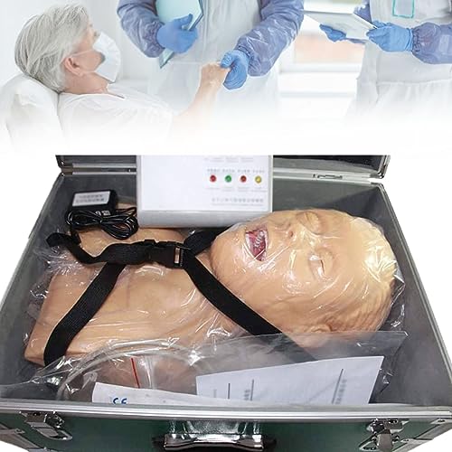 SACLMD Intubation Manikin Training Krankenpflege Schaufensterpuppe,Erwachsene Intubationsmodell,Mit Zahnalarm-Gerät Simulator Atemwegsmanagement Trainer Intubation Head Lehre Unterrichtet von SACLMD