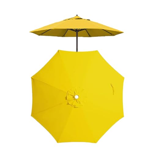 Sonnenschirm-Ersatzabdeckung, 6/8 Streben, Outdoor Markt Tisch Schirm Schirm Baldachin Regenschirm Ersatz Stoff, Sonnenschirmbezug Mit 200cm 270cm 300cm(Color:Yellow,Size:2.7M-8Arms) von SADITY