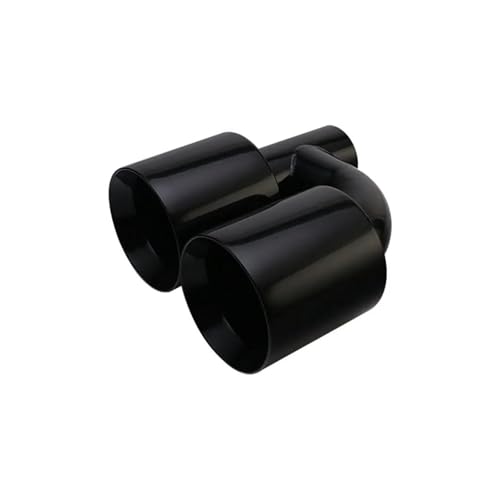 Abgasrohr 1 STÜCKE Edelstahl Schwarz Dual Auspuffrohr 63mm Bis 89mm 102mm H-typ Schalldämpfer Endstück Für Universal Auto Auto Auspuffrohr(H0EM20113b-L) von SADQRG