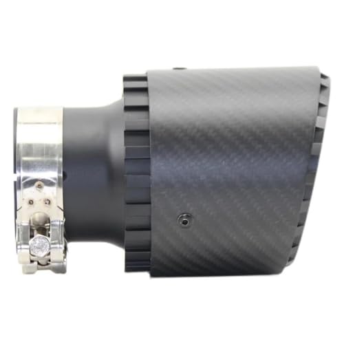 Abgasrohr Automobil Universal Carbon Fiber Endrohr Aluminium Legierung Schalldämpfer Schwarz Rad Single Out Twill Matte Auspuff Düse Spitze Auto Auspuffrohr(66mm-101mm) von SADQRG