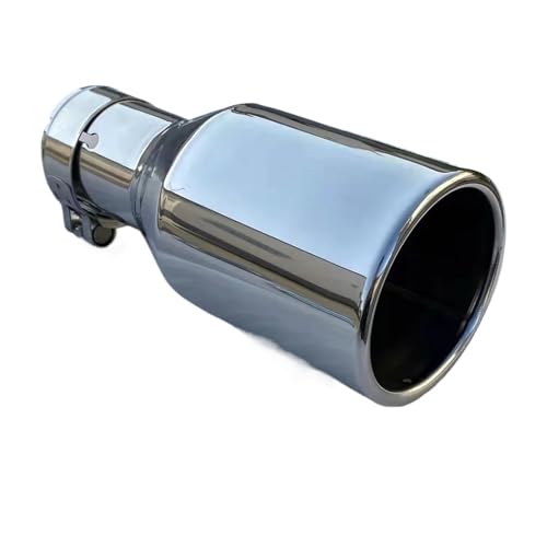 Abgasrohr Edelstahl Single Die Flache Kante Universal Schalldämpfer Schwanz Hals Auto Modifikation Auspuffrohr Auto Auspuffrohr(51MM IN-76MM Out) von SADQRG