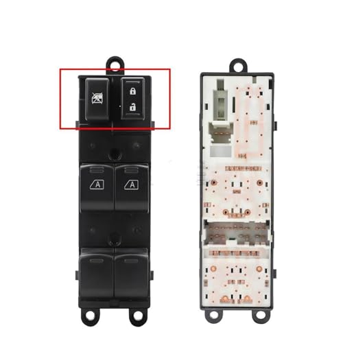 Fensterheber Schalter Für Nissan Für Titan Für Armada 2004-2012 25401ZT10A 25401-ZT10A Einzelschloss Doppel Auto Auto Fensterheber Steuerschalter Autofensterschalter(Double Lock) von SADQRG