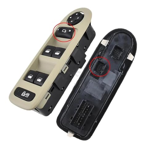 Fensterheber Schalter Für Peugeot 308 508 2008 2009 2010 2011 2012 2013 Elektrische Fensterheber Schalter Glas Heber Taste 96644915 Zubehör Autofensterschalter(No folding-Beige) von SADQRG