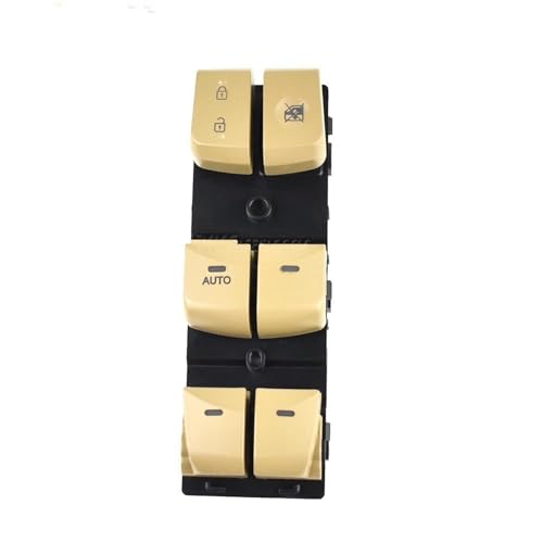 Power Fensterschalter 935704V000 Power Fenster Schalter Fahrerseite Front Fenster Control Schalter Für Hyundai Für Elantra Lang Bewegen 2012-2016 93570-4V000(Yellow AUTO) von SADQRG