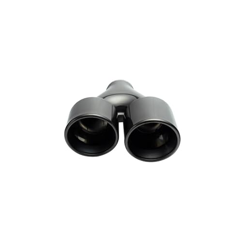 SADQRG Abgasrohr 1 PCS Auto Auspuffrohr 63mm Einlass 102mm Outlet Edelstahl Schwarz Rolled Edge Dual Tipps Auto Auspuffrohr(Black Left) von SADQRG