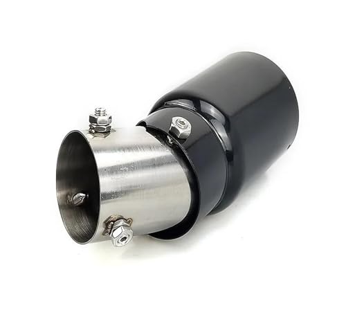 SADQRG Abgasrohr 38-54mm Lufteinlass Einstellbarer Winkel Einstellbare Edelstahl Auto Auspuff Düse Schalldämpfer Schwanz Kehle Auto Auspuffrohr(Schwarz) von SADQRG