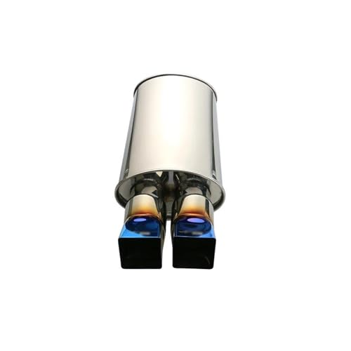 SADQRG Abgasrohr Auspuff Endschalldämpfer Car Systems Quadratische Doppelspitzen 2,5" Einlassschalldämpfer Universal Auto Auspuffrohr von SADQRG