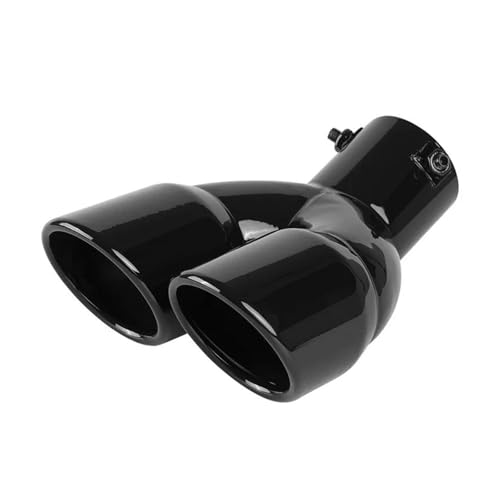 SADQRG Abgasrohr Automodifikation Doppelrohr-Auspuffrohrdekoration Universelle Verdickte Version Doppelauslass-Endrohrschalldämpfer Auto Auspuffrohr(Black Bent) von SADQRG