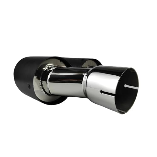 SADQRG Abgasrohr Schalldämpferspitze Glänzender Kohlefaser Y-Form Doppelausgang Auspuffrohr Schalldämpfer Düsendekoration Universeller Edelstahlglanz Auto Auspuffrohr(76.2mm-89mm-Right) von SADQRG