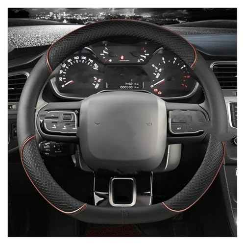 SADQRG Lenkradbezug D-Typ-Lenkradabdeckung Für Citroen Für C3 Für AIRCROSS 2017 2018 2019 2020 2021 Auto Lenkradhüllen(Kaffee) von SADQRG
