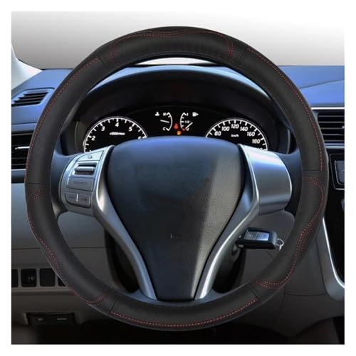 SADQRG Lenkradbezug Echtes Leder Lenkrad Abdeckung Für Nissan Für Qashqai Für Juke Für Primera Für Versa Auto Lenkradhüllen(O RedThread) von SADQRG