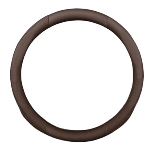 SADQRG Lenkradbezug Für Chevy Für Onix Für Orlando Für Silverado Für Spark Für Tahoe 3D-geprägte rutschfeste Lenkradabdeckung 38 cm Auto Lenkradhüllen(Round BrownB) von SADQRG