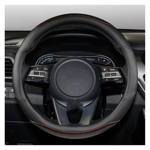 SADQRG Lenkradbezug Für Kia Für Ceed Für Cee'd Für Proceed Für XCeed Auto-Lenkradabdeckung Mikrofaser-Leder + Kohlefaser-Zubehör Auto Lenkradhüllen(O shapeCoffee) von SADQRG