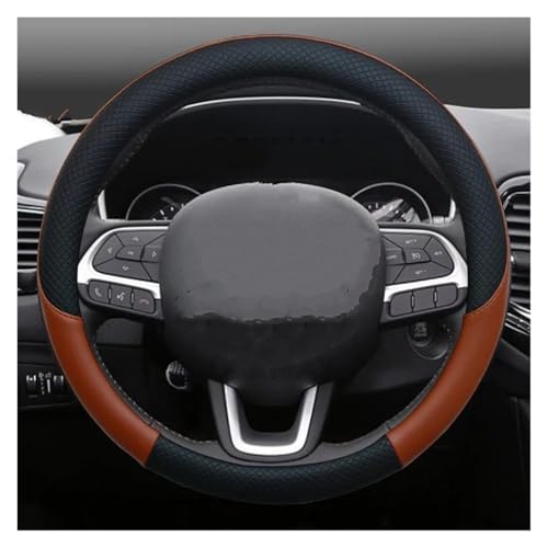 SADQRG Lenkradbezug Lederlenkradabdeckung Anti-Rutsch Für Jeep Für Renegade 2014-2021 Autoinnenausstattung Auto Lenkradhüllen(Braun) von SADQRG