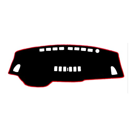 SADQRG Sonnenschutz Armaturenbrett Abdeckung Sonnenschutz Instrument Für Nissan Für Versa Für Tiida C11 2007 2008 2009 2010 2011 Auto Abdeckung Matte Pad Teppich Zubehör(Red Edge) von SADQRG