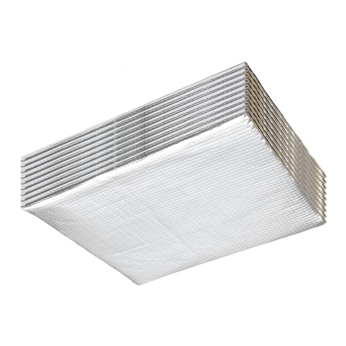 Schallschutzmatte Auto-Schalldämmmatte, 25 x 18 cm, 50 x 30 cm, 40 x 20 cm, Aluminiumfolie, Schaumstoff, Hitzeschild, Schallschutzisolator für Türhaube Insulation Pad(3mm 50x30cm 9pcs) von SADQRG