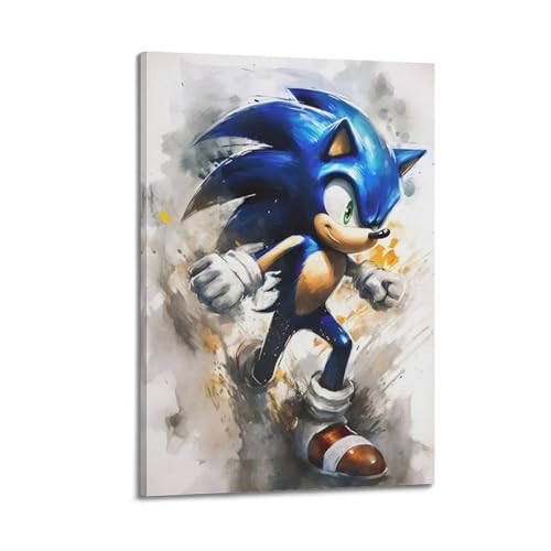 SADRUERE Aquarell Sonic Anime-Poster, dekoratives Gemälde, Leinwand, Wandposter und Kunstdruck, moderne Familienschlafzimmer-Dekoration, Poster, 20 x 30 cm von SADRUERE