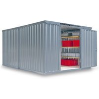 FLADAFI® Materialcontainer- Kombination MC 1340 Verzinkt, zerlegt mit Holzfußboden von SÄBU