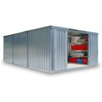 FLADAFI® Materialcontainer- Kombination MC 1460 Verzinkt, zerlegt mit Holzfußboden von SÄBU