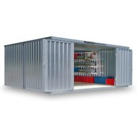 FLADAFI® Materialcontainer- Kombination MC 1540 Verzinkt, zerlegt mit Holzfußboden von SÄBU