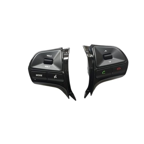 Lenkrad Tasten Schalter Baugruppe Ersetzen Lenkung Audio-Bedientasten am Lenkrad/Passend for KIA K2 11-14 Lenkradtaste Piano Black Cruise-Taste Multifunktions Lenkrad Tastenschalter von SAEHEDRDDF