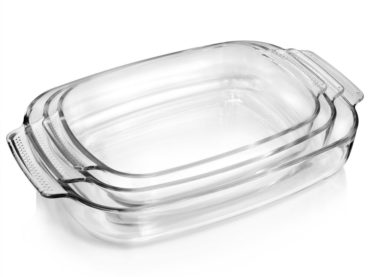 SÄNGER Auflaufform Ofenform Set, Borosilikatglas Glas, (3-St), in verschiedenen Größen, 1,5 L, 2,5 L & 3,5 L, hitzebeständig von SÄNGER