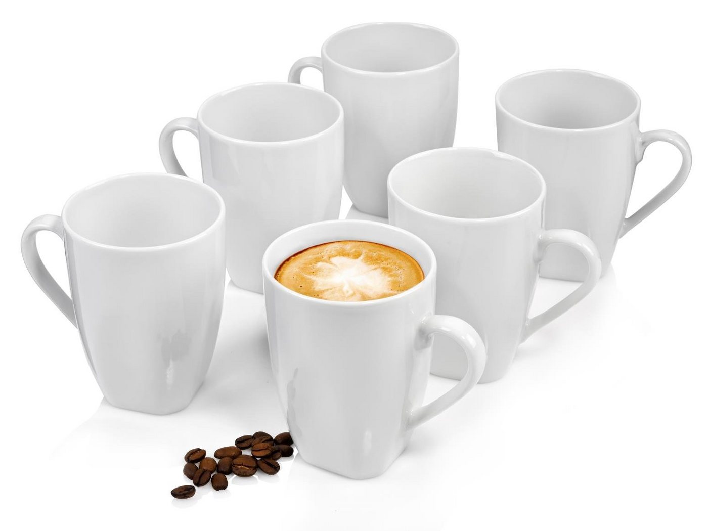 SÄNGER Becher Avalon Kaffeebecher Set, Porzellan, 220 ml, geschwungene Form, erweiterbar von SÄNGER