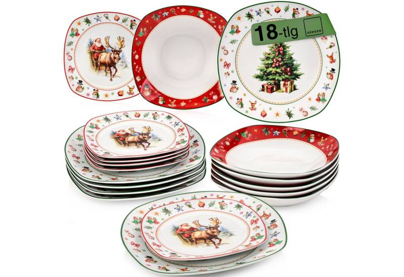 SÄNGER Geschirr-Set Bilgola (18-tlg), 6 Personen, Porzellan, Tafelservice, Erweiterbar, PREMIUM COLLECTION von SÄNGER