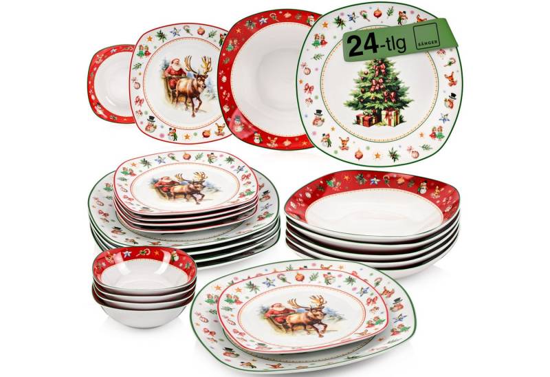 SÄNGER Geschirr-Set Bilgola (24-tlg), 6 Personen, Porzellan, Christmas, Tafelservice, Erweiterbar, PREMIUM COLLECTION von SÄNGER