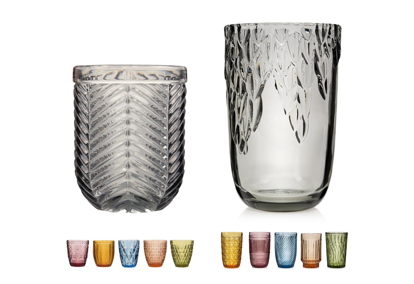 SÄNGER Gläser-Set Hoch und Tief, Glas, 12er Set, spülmaschinengeeignet, bunt von SÄNGER