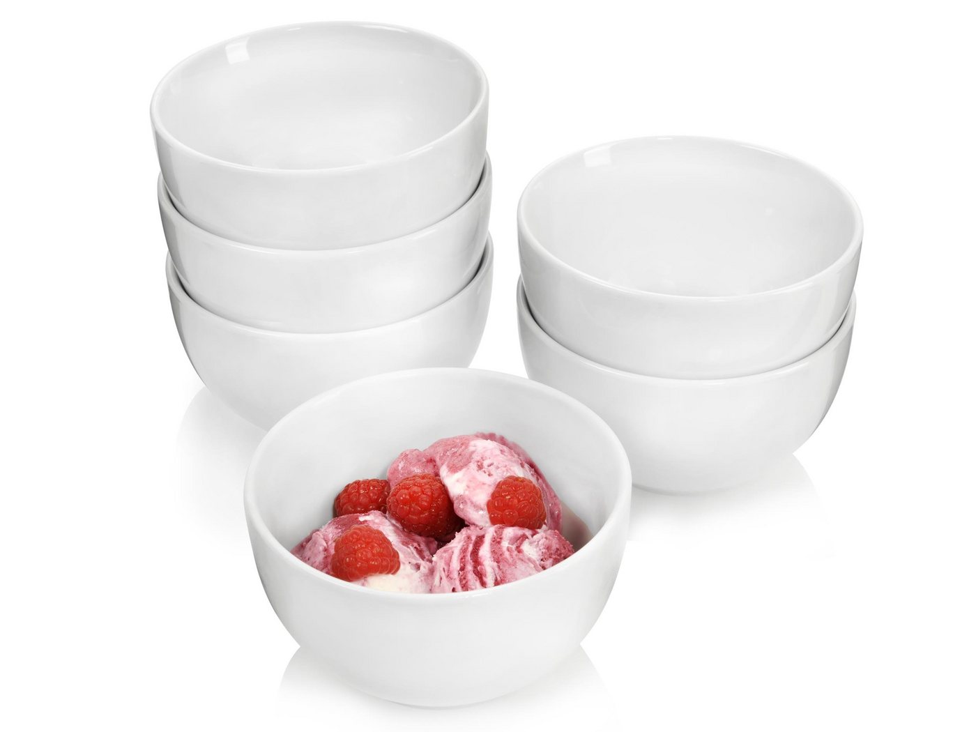 SÄNGER Dessertschale Sunfort Dessertschalen Set, Weiß, Porzellan, (Set, 6-tlg), rundes Design von SÄNGER