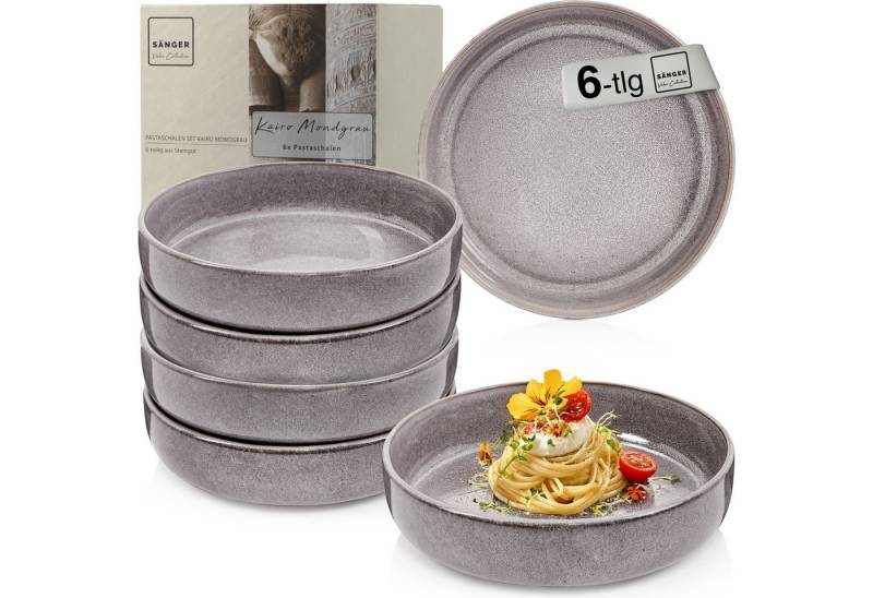 SÄNGER Speiseteller Set Kairo, (6 St), 6 tlg. Pastaschalen, Steingut, Handmade, VALUE COLLECTION von SÄNGER