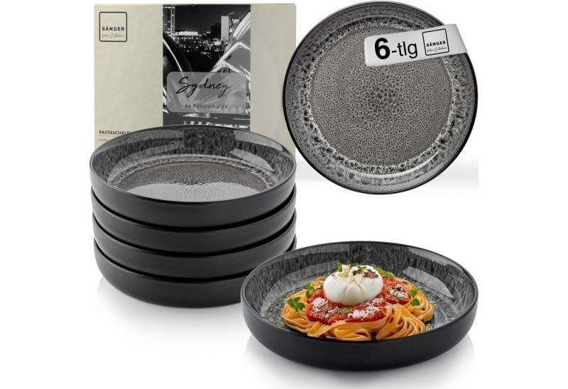 SÄNGER Speiseteller Set Sydney, (6 St), 6 tlg. Pastaschalen, Steingut, Handmade, VALUE COLLECTION von SÄNGER