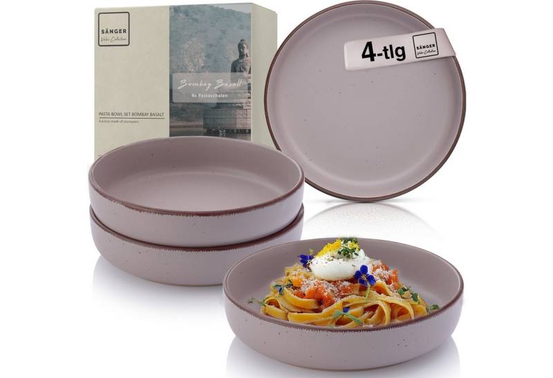 SÄNGER Teller Bombay, (4 St), Bombay Basalt, 4x Pastaschalen, Steingut, VALUE COLLECTION von SÄNGER