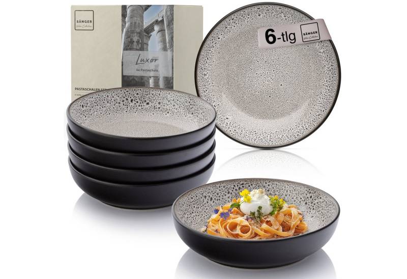 SÄNGER Teller Set Luxor, (6 St), Pastaschalen Set, Steingut, Handmade, Braun-Beige, VALUE COLLECTION von SÄNGER